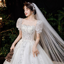 French light main wedding dress 2021 New temperament bride Palace princess style luxury high-end super fairy tail summer