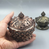 Tibetan ethnic characteristic tower incense burner powder line stove household car alloy Buddha Hall incense burner lotus incense burner pan incense burner