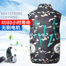 Summer camouflage fan vest smart tooling mens air-conditioning jacket charging vest Cooling Sunscreen jacket cross-border