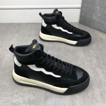 Tide brand mens shoes 2021 Winter New plus velvet two cotton shoes Joker high board shoes thick soles fashion casual shoes men