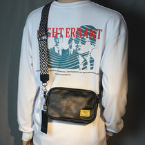 Hong Kong Tide Card Wide Shoulder Strap Day Ensemble Mens Bag Retro Diagonal Satchel Single Shoulder Genuine Leather Backpack Travel Small Bag Casual Chest Bag