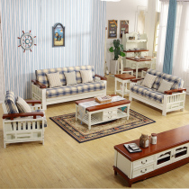 Mediterranean Berwood American Combined Fields Garden Countryside Nordic Style Living Room Small Family Type Brief Modern Solid Wood Sofa