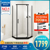 Wrigley diamond black shower room integral bathroom wet and dry separation partition Simple glass door household bath room