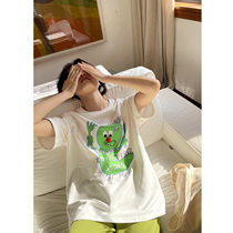Hello Canon clown printed short sleeve T-shirt woman 2022 Summer new round collar loose and casual Compassionate Blouse
