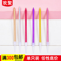 Long pole pencil Candle golden birthday candle cake decoration Creative colored gilded thin candle single pack