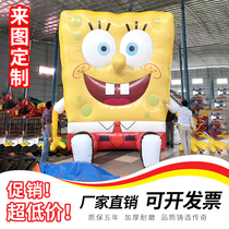Large inflatable cartoon mall art exhibition activities glowing big yellow duck building advertising doll Air model