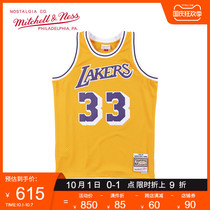 mitchellness Jabbar 1984-85 Lakers SW retro jersey MN men and women basketball uniform BF trend