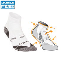 Decathlon sports socks men and women thickened middle-top high-end tube sweat-absorbing breathable socks tennis socks MSTS