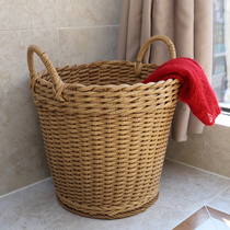 Fujer simulation rattan clothes washing clothes basket plastic dirty clothes basket weaving storage basket waterproof hotel towel basket