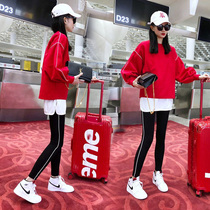 European plus velvet vests sports suit women's fall winter 2021 new fashion foreign style loose slimming leisure three-piece set