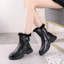 Martins women's flat 2021 new winter short boots size women's boots 41-43 Joker plus velvet warm snow boots