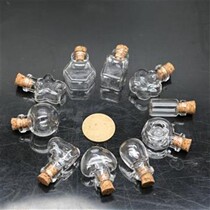Love plum blossom five-pointed star small bottle mini cork glass bottle wishing bottle drifting perfume bottle
