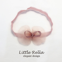 Baby photo hair band Baby full Moon Pink bow Yarn bow headdress Headband Childrens photo accessories