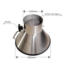 Customized stainless steel suction hood industrial dust removal hood workshop universal suction arm piping suction soot exhaust gas-collecting hood