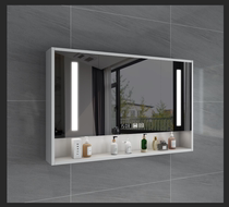 Solid wood bathroom mirror cabinet Simple wall-mounted storage and storage integrated mirror cabinet Bathroom with light intelligent separate mirror cabinet