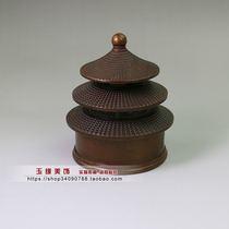 Retro made old pure copper brass pagoda aromatherapy incense burner ornaments red copper bag pulp tea ceremony Incense Road supplies