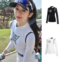 South Korea Spring Summer Golf Jersey Clothing Womens Summer Sports Sunscreen Quick Dry Cool High Neck Long Sleeve T-shirt Top