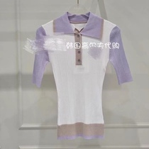 Korean summer womens Korean version of quick-drying golf clothing cool feeling polo collar slim-fit knitted short-sleeved top jersey
