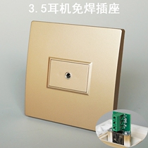 Champagne Gold 86 Single Hole 3 5mm Headphone Hole Computer Audio Plug Solder-Free Panel Headphone Stereo 3 5 Female Head