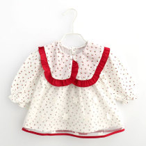 Princess waterproof apron baby anti-dirty coat baby food bib spring and autumn dress lace dress thin
