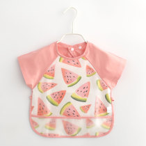 Summer baby eating cover dress thin childrens waterproof protective clothing Baby cotton bib kindergarten painting clothing