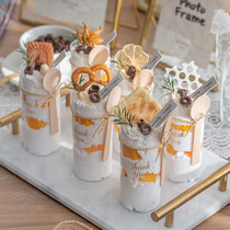Simulated Cream Pudding Cup Moussen Wedding Dessert Table Cabinet Decoration Ornament Fruit Food Photography Props