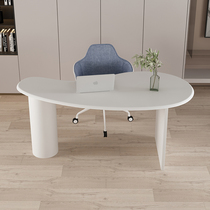 Nordic simple modern solid wood desk curved table Net Red personality desk computer desk reception negotiation table hot sale