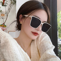  Sunglasses womens 2021 new Korean version ins polarized anti-ultraviolet white frame sunglasses men and women with the same big face is thin