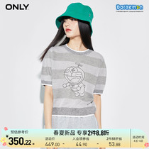 ONLY2022 Summer new Doraemon A Dream joint hit color Katong short sleeve needle weaver) 122224008