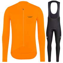 Danish big team Winter breathable quick-drying fleece long sleeve orange mountain bike pants warm plus velvet set