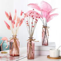  ins wind small fresh rabbit tail grass feather pinecone dried flower vase decoration living room decoration real bouquet dried flower arrangement I