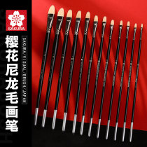  Cherry blossom gouache pen round head nylon gouache brush color pen Watercolor acrylic joint examination art examination oil painting single set