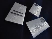 Beskar steel Beska metal Mandalo armor steel replica Damascus stripes