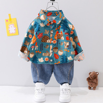 Male Baby Spring Fit 1 year 1 9 7 8 8 6 10 ten-month Spring and Autumn Season Baby clothes Split Boys Suit