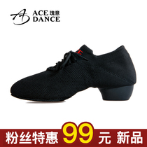 ACEdance Latin dance teacher shoes for men and women with the same two-point bottom plastic bottom wool bottom square dance shoes FB269