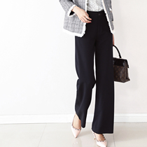 The tall ten cm fashionable with Avala waist embroidered wide-legged straight trousers Autumn New