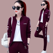 Containing cotton t sportswear set women 2021 spring and summer new fashion large size loose foreign style casual wear two or three sets