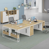 Desk minimalist modern staff table and chairs Combined 4 persons 2nd double 6 4 station Employee office furniture
