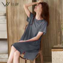 Modale Sleeping Dress Woman Summer Thin short sleeves Ice Cool Sensation Big Code Brief Sleepwear Dresses House Dress Home Dress dress