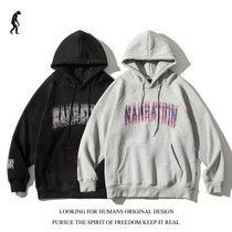(Looking for human) Sunset sunset 2021 do old letters casual lazy couple plus velvet hooded winter