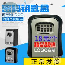 Password lock box decoration company construction site cat eye door mirror wall-mounted key storage box homestay metal anti-theft storage