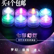 Aquarium lamp LED lamp button colorful fish tank mini waterproof battery lamp color lamp ultra small lighting lamp in