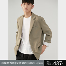  THESSNCE HEAVY HARD-CORE CRISP WRINKLE-RESISTANT EASY-TO-TAKE CARE OF OFF-THE-SHOULDER LOOSE COMMUTER CASUAL BLAZER MENS AUTUMN