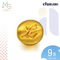 Zhou Shengsheng Gold Pure Gold Charme Letter L Beaded Transfer Bead Pendant 87625C Priced Hard gold