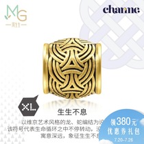 Zhou Shengsheng Gold Pure gold Charme Beaded Cool Black series Viking Braided XL Transfer beads 92303C hard gold