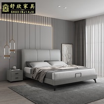  Science and technology cloth bed Modern simple cloth bed 1 5 meters small apartment master bedroom storage wedding bed Nordic double cloth bed