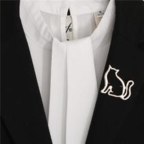 Cute Line Small Fat Cat Brooch Female Sweater Brooch Cardigan Shawl Buckle Decorative Corsage Simple Suit Pin
