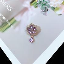 Small brooch womens exquisite anti-light pearl brooch Korean mini collar pin Muslim gauze hijab pendant neck pin