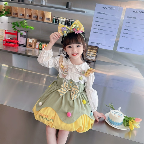 Лонгслив для девочек, наряд маленькой принцессы, милая юбка, осенний, стиль Лолита, коллекция 2023