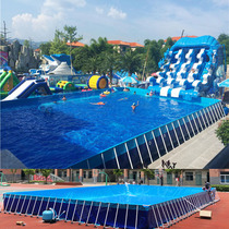 Large bracket pool sewage treatment project reservoir mobile swimming pool inflatable water park breakthrough slide